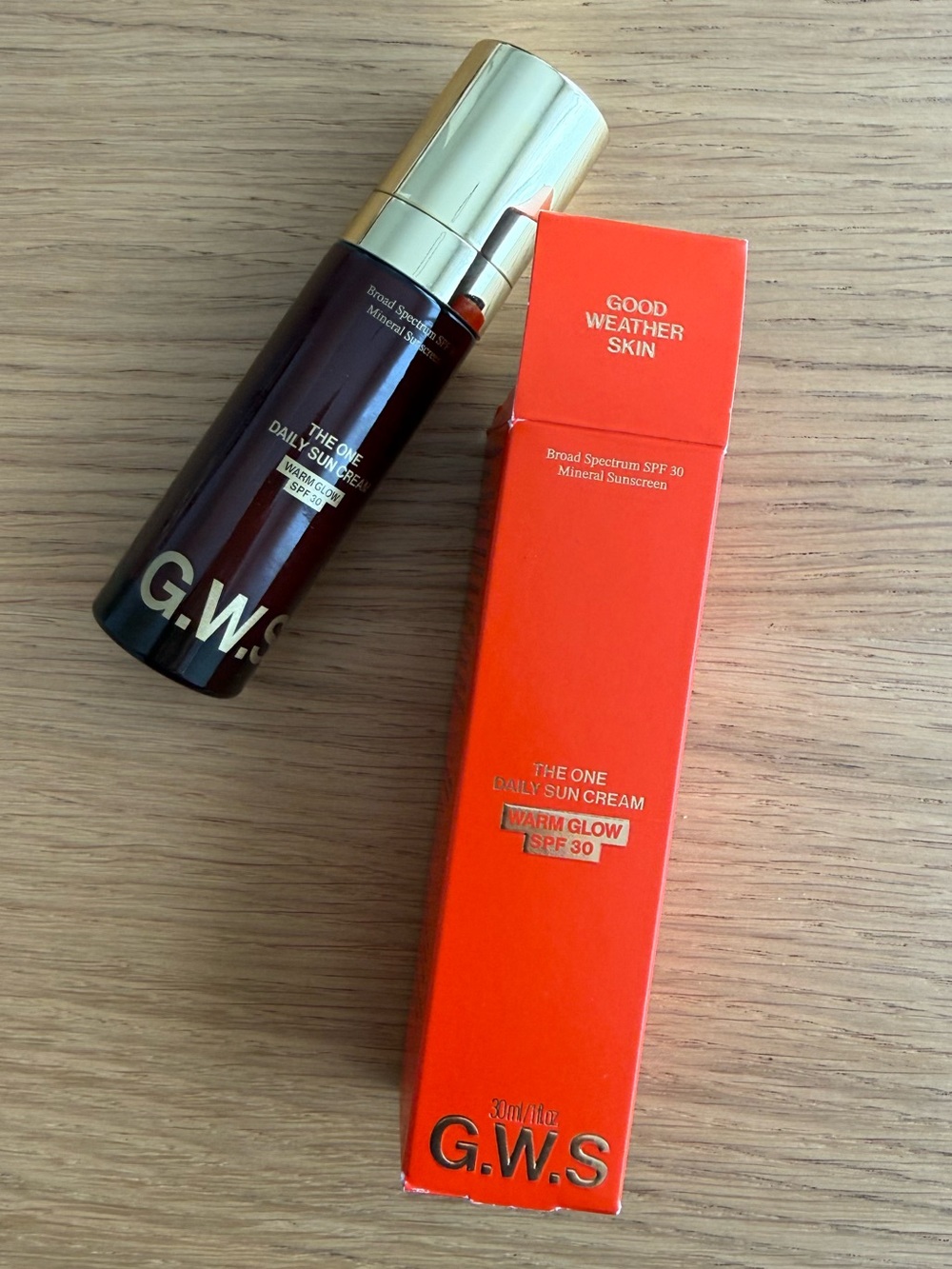 G.W.S Good Weather Skin The One Warm Glow Daily Sun Cream (SPF 30) New in box